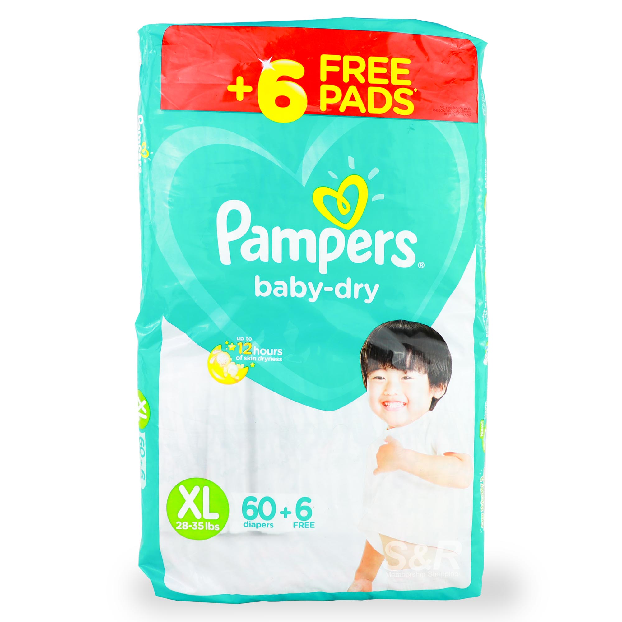 Pampers Baby Dry Taped Diapers XL 60pcs
